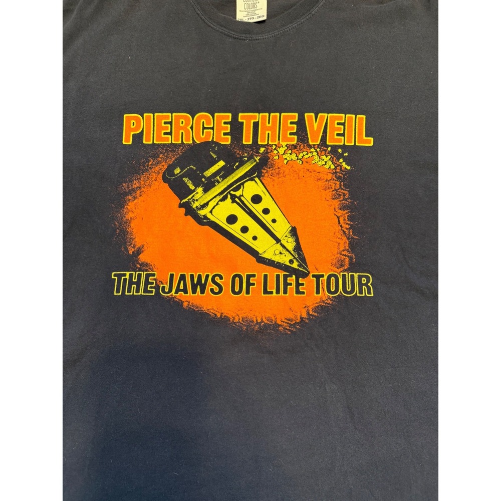 Pierce The Veil The Jaws of Life Tour Shirt Mens 2XL Comfort Colors Black Tee - Picture 2 of 7